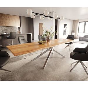 Jídelní stůl Edge 300x100x4 přírodní dub křížová podnož obraz