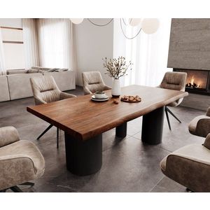 Jídelní stůl Edge 200x100 XL Akácie hnědá Troa Metal Black Live obraz