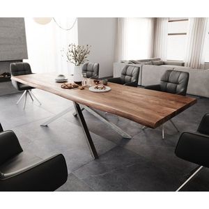 Jídelní stůl Edge 300x100 XL akácie hnědá křížová podnož obraz