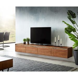 TV stolek Stonegrace 220 cm akácie hnědá nepravidelná hrana 4 obraz