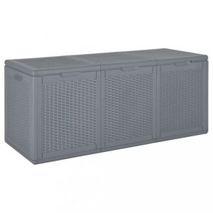 Zahradní úložný box šedý PP ratan 270 l obraz