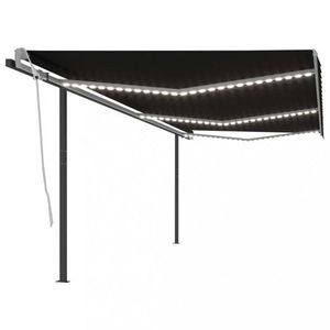 Ručně zatahovací markýza se sloupky a LED světlem 300x250 cm Dekorhome obraz