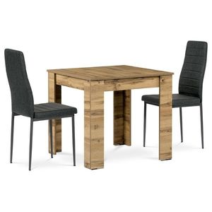 Jídelní set MDF se 2 židlemi, 80 x 80 x 75 cm, dub Wotan obraz