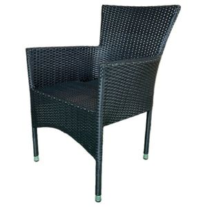 Autronic Zahradní židle, kov, polyratan, černá, AZC-S2117 BK obraz