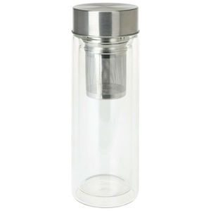 Skleněná láhev na pití s dvojitou stěnou a filtrem, 300 ml obraz