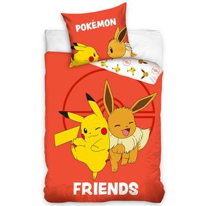 Carbotex Dětské povlečení Pokémon Eeve a Pikachu, 140 x 200 cm, 70 x 90 cm obraz