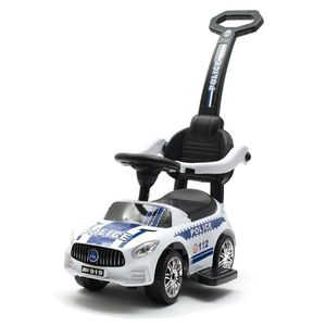 Dětské odrážedlo se zvukem a vodící tyčí Baby Mix POLICE bílé obraz