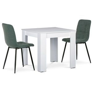 Jídelní set MDF se 2 židlemi, 80 x 80 x 75 cm, bílá obraz