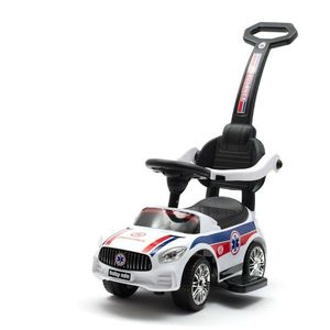 Dětské odrážedlo se zvukem a vodící tyčí Baby Mix AMBULANCE bílé obraz