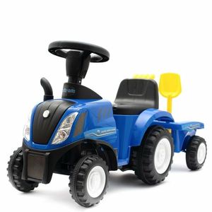 Dětské odrážedlo traktor s vlečkou a nářadím Baby Mix New Holland modrý obraz