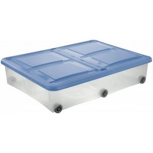 Tontarelli Úložný box s víkem Stockbox 61 l, transparentní/modrá obraz