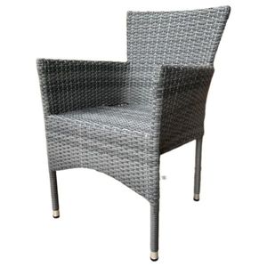 Autronic Zahradní židle, kov, polyratan, šedá, AZC-S2118 GREY obraz