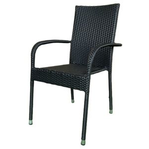 Autronic Zahradní židle, kov, polyratan, černá, AZC-S2113 BK obraz