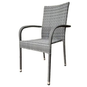 Autronic Zahradní židle, kov, polyratan, šedá, AZC-S2114 GREY obraz