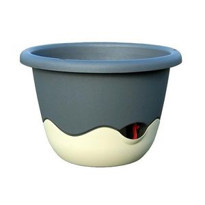 Samozavlažovací květináč Mareta 25 antracit slon. kost, Plastia, pr. 25 cm obraz