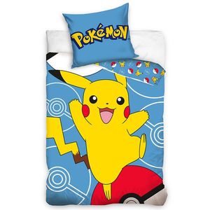 Carbotex Dětské povlečení Pokémon Pikachu a Pokéball, 140 x 200 cm, 70 x 90 cm obraz
