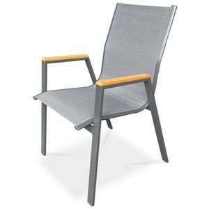 Autronic Zahradní židle, kov, textil, šedá, AZC-S1050 GREY obraz