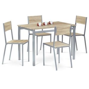 Jídelní set HARVEY se 4 židlemi, 110 x 70 x 77 cm, dub Sonoma obraz