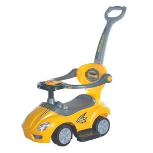 Dětské odrážedlo s vodící tyčí 3v1 Baby Mix Mega Car žluté obraz
