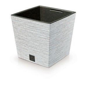 Květináč FURU SQUARE LOW ECO WOOD s vkladem 24 cm, bílá ECO obraz