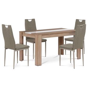 Jídelní set MDF se 4 židlemi, 138 x 80 x 75 cm, dub Sonoma obraz