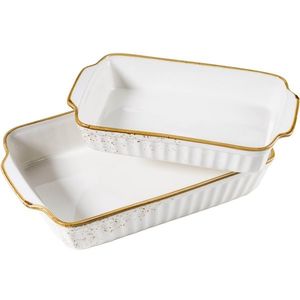 Mäser 2dílná sada zapékacích mís Pintar White hnědé tečky obraz