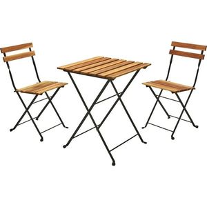 Skládací bistro set Lagos, 3 ks, akáciové dřevo, ocelový rám obraz