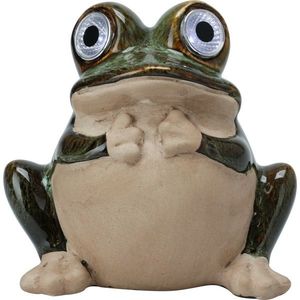 Solární zahradní dekorace Žába, porcelán, 11 x 6, 6 x 13, 5 cm obraz