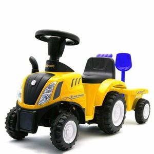 Dětské odrážedlo traktor s vlečkou a nářadím Baby Mix New Holland žlutý obraz