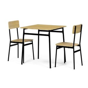 Jídelní set Industrial se 2 židlemi, 70 x 70 x 76 cm, divoký dub obraz