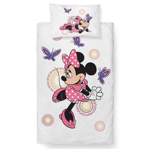 Carbotex Dětské povlečení do postýlky Minnie a Motýlci, 100 x 135 cm, 40 x 60 cm obraz