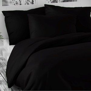 Kvalitex Saténové povlečení Luxury Collection černá, 140 x 220 cm, 70 x 90 cm obraz