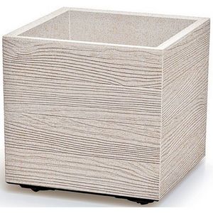 Květináč MADERA SQUARE ECO WOOD 28, 8 cm, bílá obraz