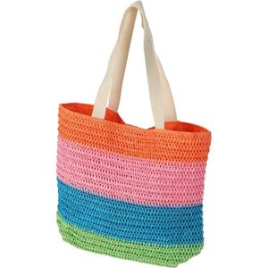 Plážová taška pruhovaná 47 x 15 x 38 cm, oranžová obraz