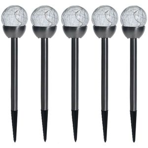 Sada solárních LED lamp ProGarden 6 x 36 cm, 5 ks, nerez, sklo obraz