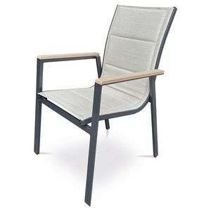 Autronic Zahradní židle, hliník, textil, béžová, AZC-S1110 BK obraz