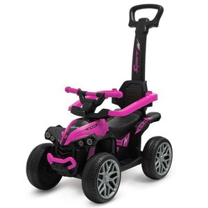 Dětské odrážedlo Baby Mix Mega Prime EVA s vodící tyčí růžové obraz