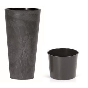 Květináč TUBUS SLIM BETON EFFECT s vkladem 30 cm, antracit obraz