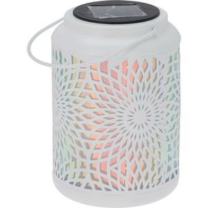 Solární LED lampa Mandala bílá, 18 cm, teplá bílá obraz