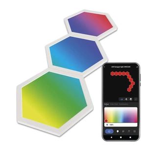 EMOS GoSmart RGBIC Rozšiřující set LED panelů Hexagon 1, 8W s WiFi, 3 kusy ZIW223R obraz