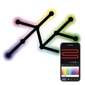 EMOS GoSmart RGBIC Černé LED nástěnné svítidlo Lines 34W s WiFi, 9 kusů ZIW269R obraz