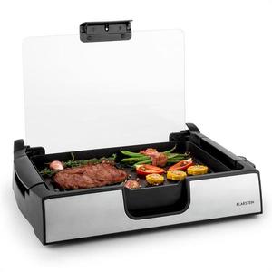 Klarstein Showmaster, 1500 W, do 250 °C, stolní gril, skleněný kryt obraz