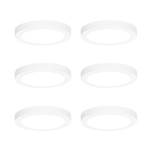 Sada 6 zapuštěných nebo povrchových bodových svítidel bílá 18 cm vč. LED 3-krokové stmívání do tepla - Trans obraz