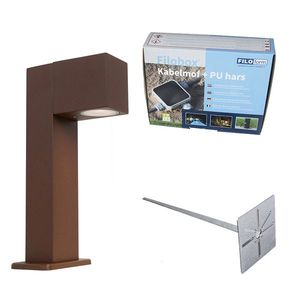 Průmyslové stojací venkovní svítidlo rezavě hnědá 30 cm IP44 - Baleno obraz