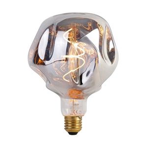 E27 Stmívatelná LED žárovka G125 Stříbrná 4W 75lm 1800K obraz