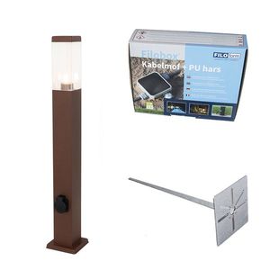 Venkovní lampa rezavě hnědá 80 cm s paticí IP44 - Malios obraz