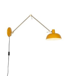 Chytrá nástěnná lampa ocelová žlutá s bronzem vč. WiFi P45 - Milou obraz