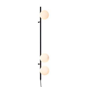Designová nástěnná lampa černá s matným sklem 3-světla - Vertical obraz