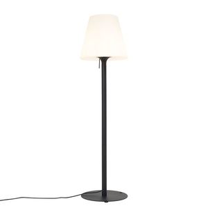 Moderní venkovní stojací lampa černá s bílým stínidlem IP44 - Big Virginia obraz