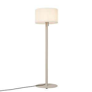 Skandinávská venkovní stojací lampa béžová s bílým stínidlem IP44 - Mississippi obraz